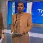 Zinhle's brown ribbed dress on NBC News Daily