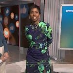 Zinhle’s floral print ruched dress on NBC News Daily