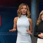 Zuri’s blue ribbed asymmetric dress on Access Hollywood