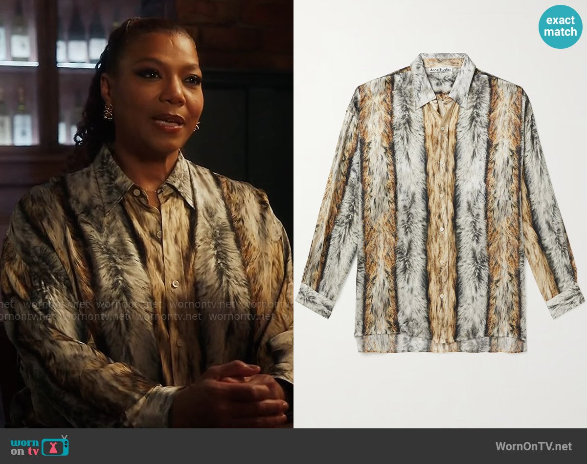 Acne Studios Printed Satin Shirt worn by Robyn McCall (Queen Latifah) on The Equalizer