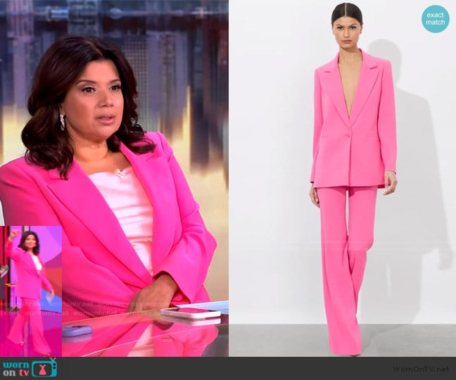 Alice + Olivia Denny One-Button Oversized Blazer worn by Ana Navarro on The View