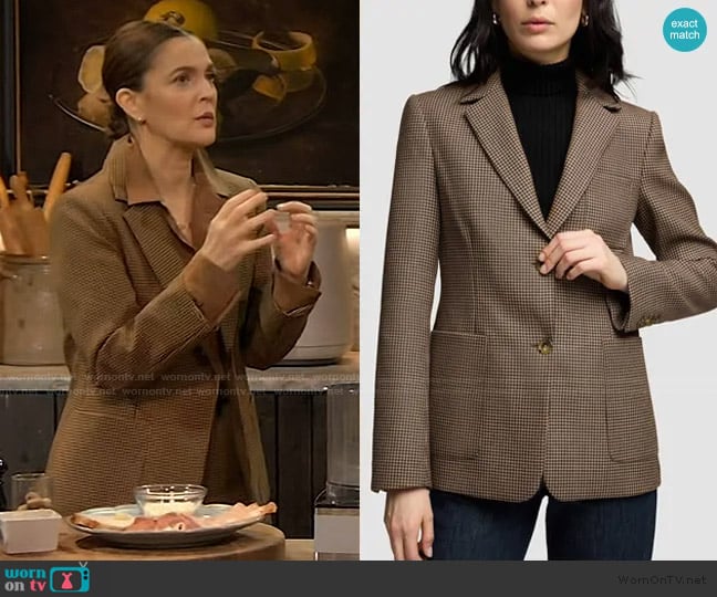 Argent  Weekend Blazer in Wool worn by Drew Barrymore on The Drew Barrymore Show