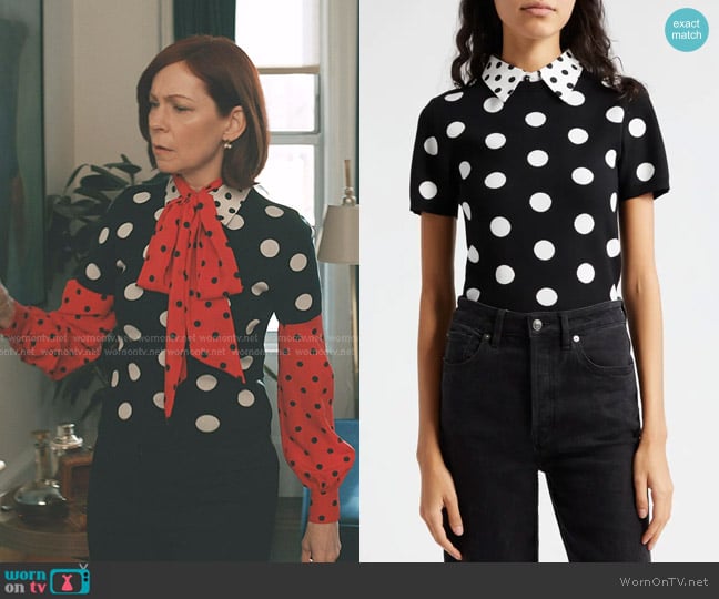 Alice + Olivia Aster Collared T-Shirt worn by Elsbeth Tascioni (Carrie Preston) on Elsbeth