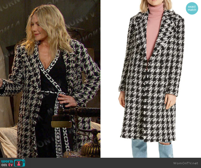 Joie Aubrielle Houndstooth Coat worn by Kristen DiMera (Stacy Haiduk) on Days of our Lives