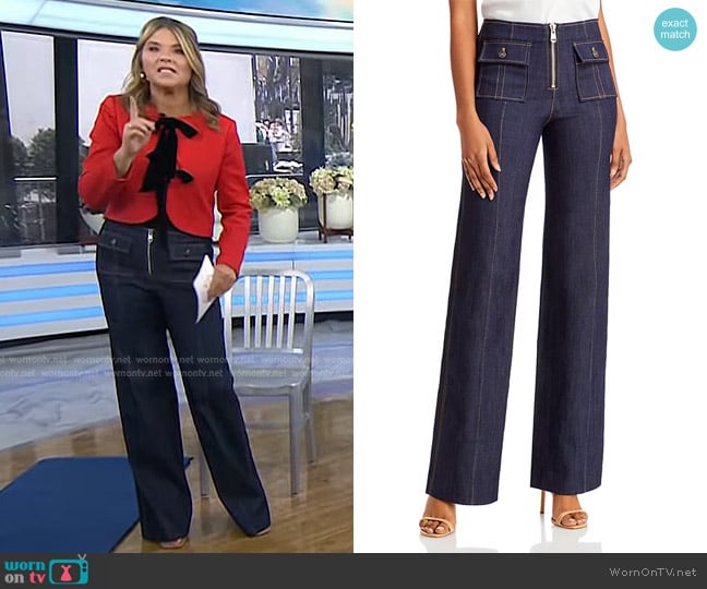 Cinq a Sept Azure Wide Leg Jeans worn by Jenna Bush Hager on Today