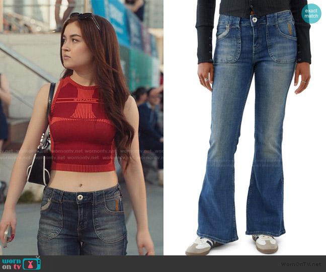 BDG Urban Outfitters Tiana Low Rise Flare Jeans worn by Katherine Song-Covey (Anna Cathcart) on XO Kitty