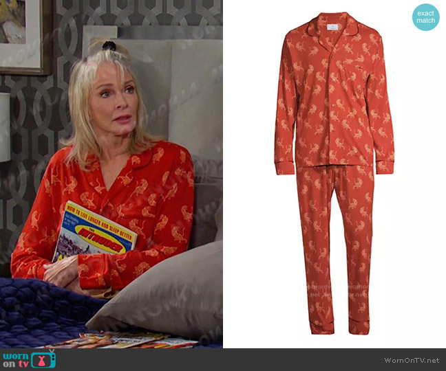 Cosabella Bella Tiger Cotton-Blend Pajamas worn by Hattie Adams (Deidre Hall) on Days of our Lives