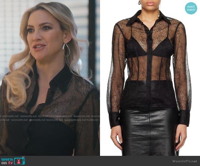 Helmut Lang in Black Fitted Shirt in Black worn by Isla Gordon (Kate Hudson) on Running Point