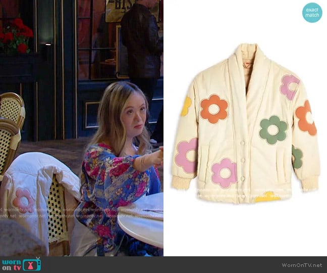 Blank NYC Flower Bath Jacket - Big Kid worn by Felicity Greene (Kennedy Garcia) on Days of our Lives