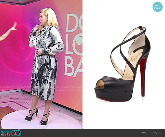 Christian Louboutin Cross Me Platform Heels worn by Megan Hilty on Today