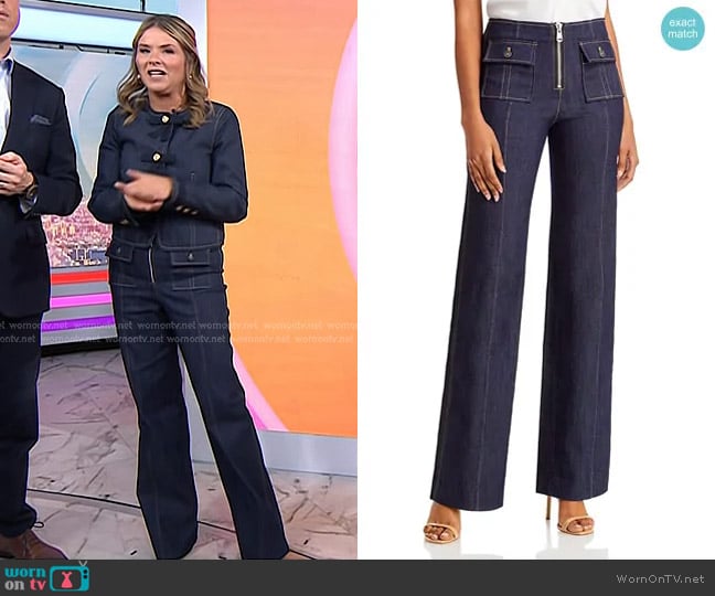 Cinq a Sept Azure Wide Leg Jeans worn by Jenna Bush Hager on Today