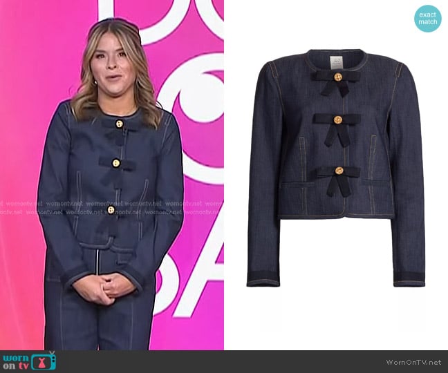 Cinq a Sept Taya Denim Jacket in Indigo worn by Jenna Bush Hager on Today