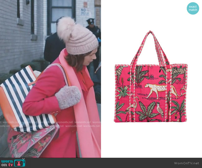 Conscious Yoga Collective The Ultimate Jungle Tote in Hot Pink worn by Elsbeth Tascioni (Carrie Preston) on Elsbeth