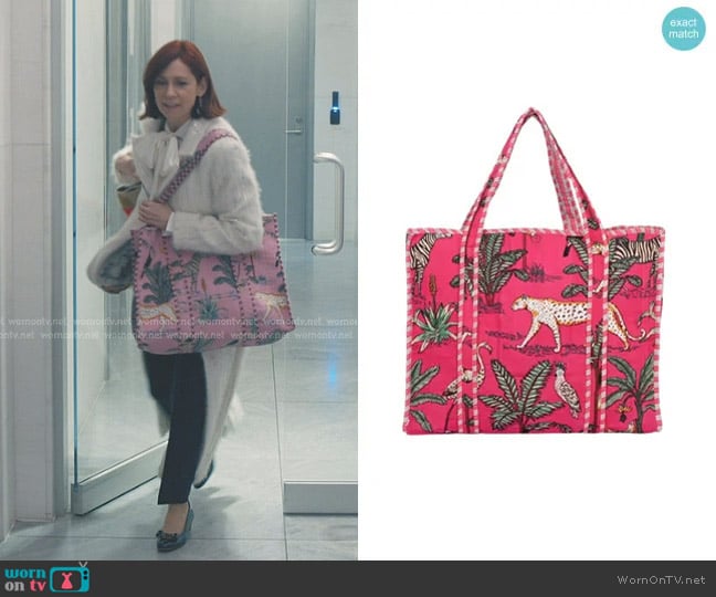 Conscious Yoga Collective The Ultimate Jungle Tote in Hot Pink worn by Elsbeth Tascioni (Carrie Preston) on Elsbeth