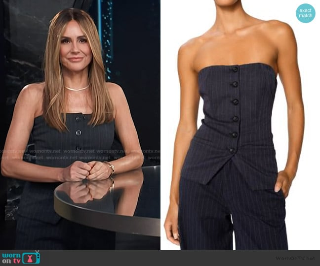 DL1961 Bustier Pinstripe Top worn by Keltie Knight on E! News