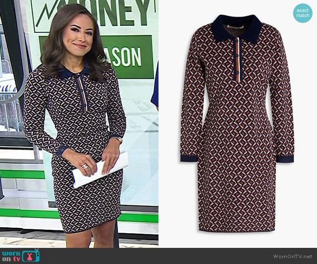 Diane von Furstenberg Milena Dress in Zig Zag Camel worn by Kaylee Hartung on Today