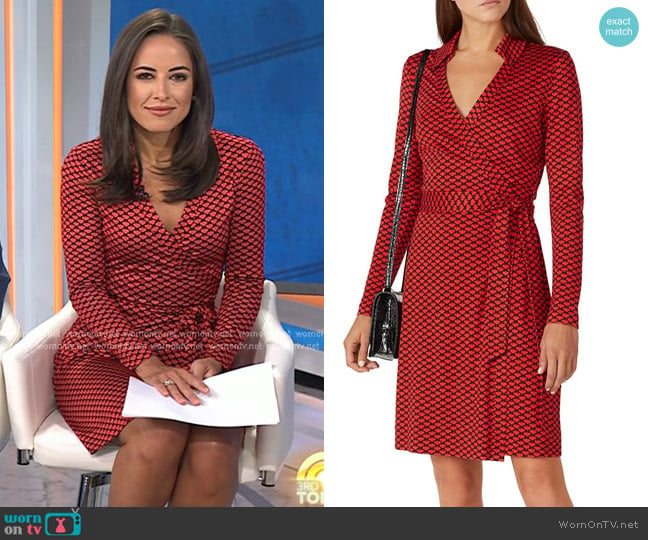 Diane von Furstenberg New Jeanne Wrap Dress in Red worn by Kaylee Hartung on Today