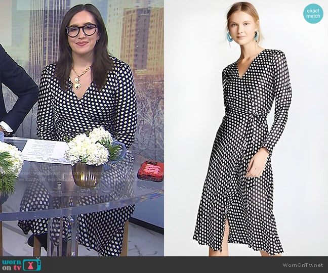 Diane von Furstenberg Tilly Dress in Baker Dot worn by Savannah Sellers on Today