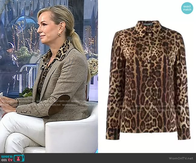 Dolce & Gabbana Leopard-Print Shirt worn by Dr. Jennifer Ashton on Today