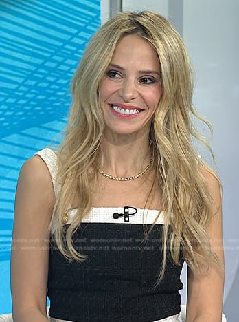 Dr. Marnie Nussbaum’s black sleeveless pleated mini dress on Today