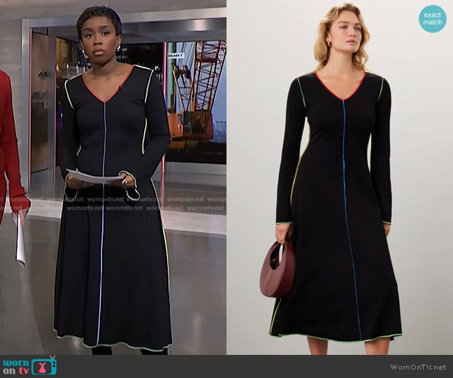 Eliza Faulkner Clara Dress worn by Zinhle Essamuah on NBC News Daily