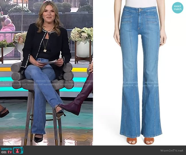 Veronica Beard Farrah Wide Leg Jeans worn by Jenna Bush Hager on Today