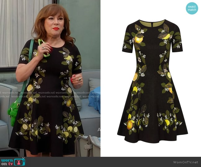 Oscar de la Renta Floral Jacquard Mini Dress worn by Jennifer Tilly on The Real Housewives of Beverly Hills