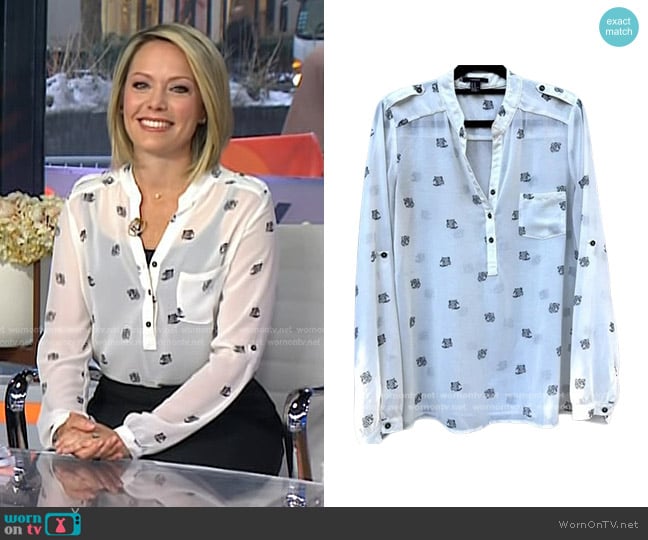 Forever 21 Leopard Head Print Blouse worn by Dylan Dreyer on Today