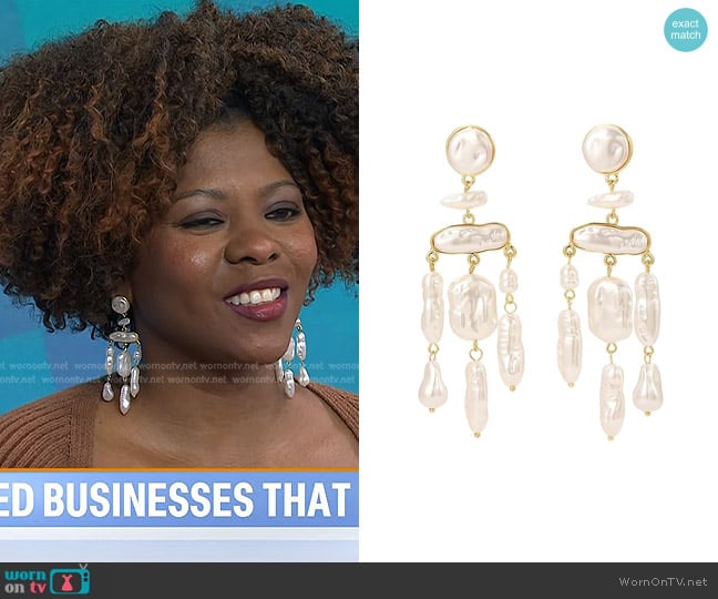 Hetica at Amazon Pearl Drop Dangle Earrings worn by Patrice J. Williams on Today