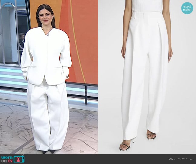 Jacquemus Le Pantalon Ovalo Barrel-leg Pants worn by Monica Barbaro on Today