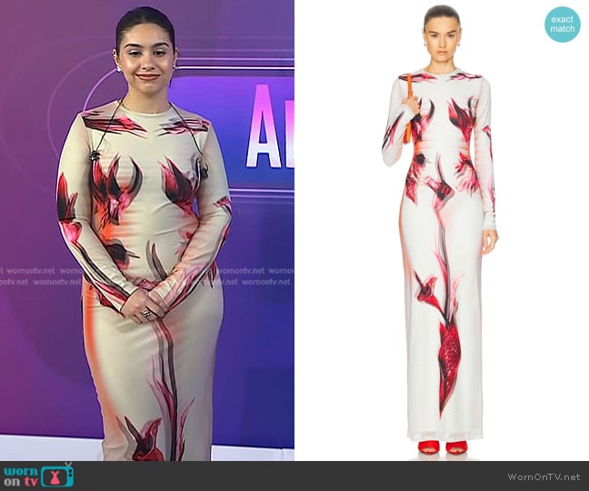 Jean Paul Gaultier Flower Body Morphing Mariniere Long Dress worn by Alessia Cara on Today