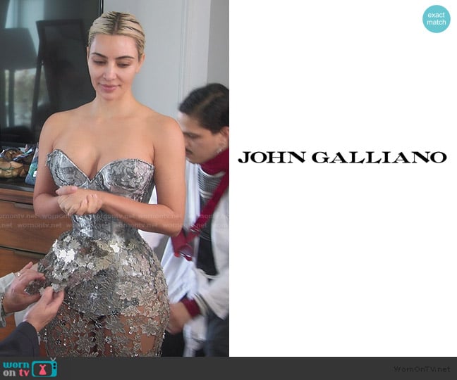 John Galliano Custom Dress worn by Kim Kardashian (Kim Kardashian) on The Kardashians