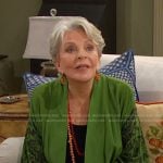 Julie’s green butterfly print kimono jacket on Days of our Lives