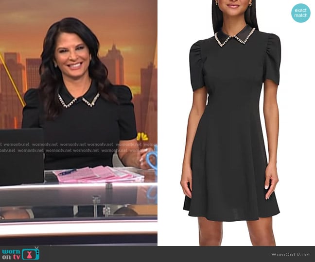 Karl Lagerfeld Embellished-Collar Dress worn by Darlene Rodriguez on Today