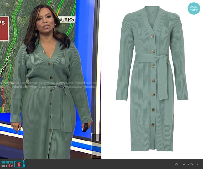 Marissa Webb Knit Cardigan Dress worn by Adelle Caballero on Today