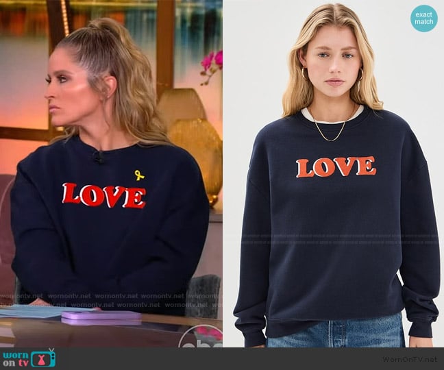 Kule The Oversized Graphic Sweatshirt worn by Sara Haines on The View