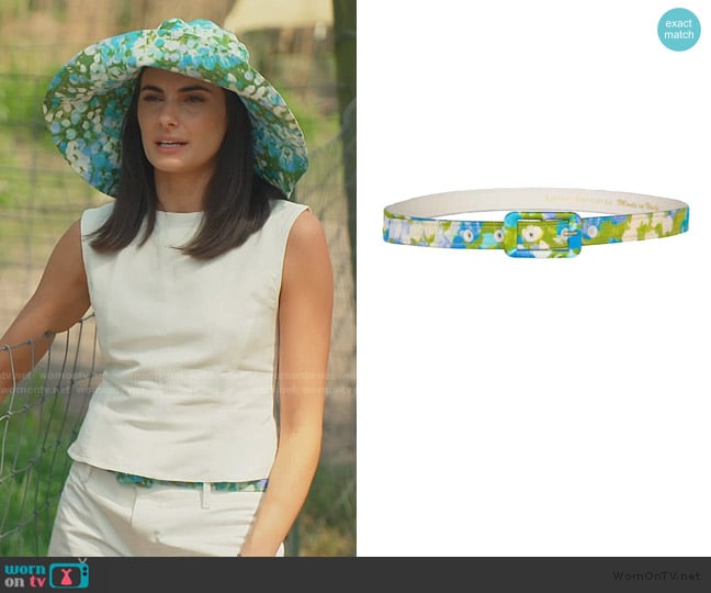 Luisa Beccaria Satin Monet Belt worn by Paige DeSorbo on Southern Charm