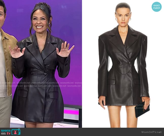 Marianna Senchina Swan Leather Jacket Dress worn by Vanessa Lachey on Today