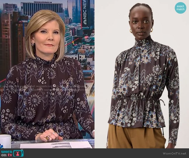 Marie Oliver Elsa Top worn by Kate Snow on NBC News Daily