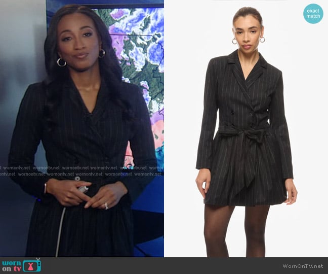 Marissa Webb Pinstripe Suiting Dress worn by Brittany Bell on Good Morning America