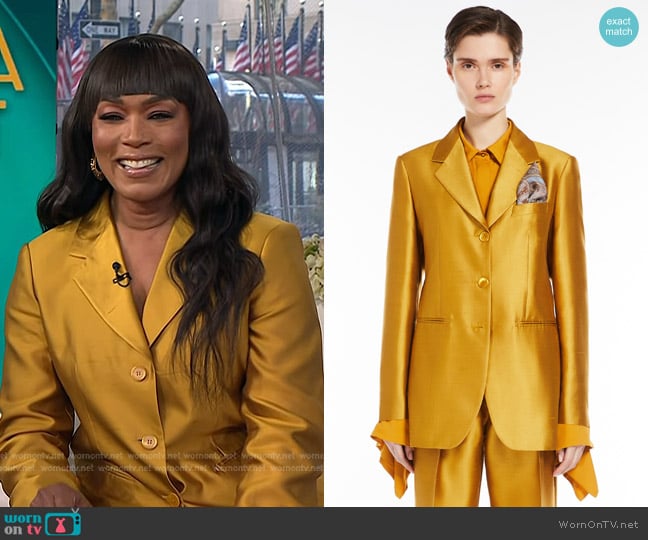 Max Mara Malaga Blazer in amber worn by Angela Bassett on Today