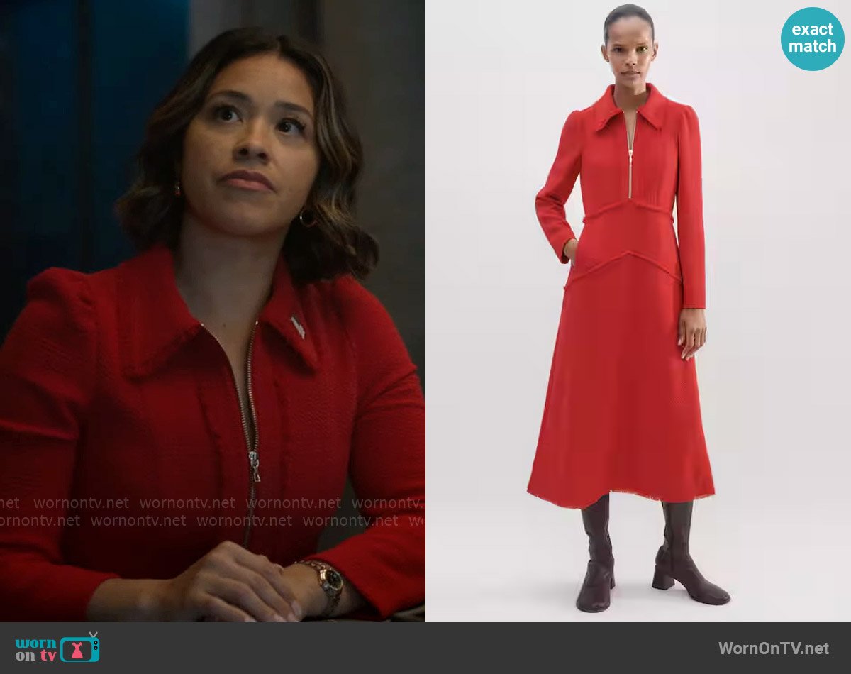 Me + Em Textured Desk-To-Dinner Midi Dress worn by Marion Alba (Gina Rodriguez) on Will Trent