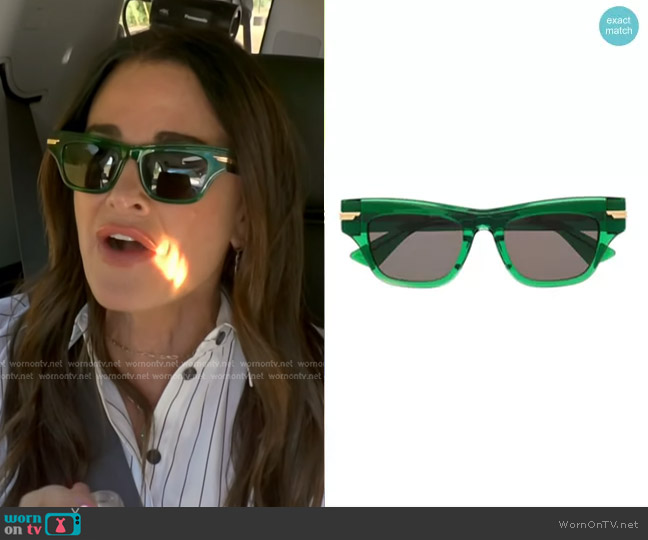 Bottega Veneta Mitre Sunglasses worn by Kyle Richards on The Real Housewives of Beverly Hills