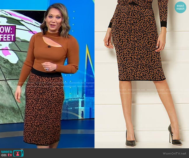 New York & Company Mirabella Skirt - Eva Mendes Collection worn by Ginger Zee on Good Morning America