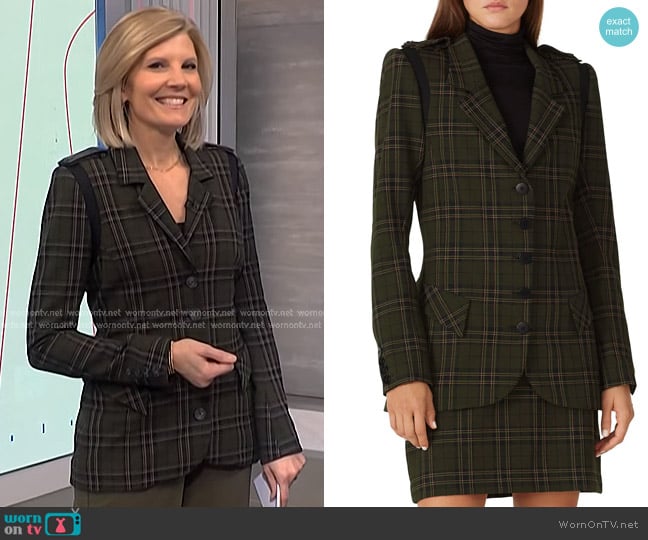 Nicole Miller Plaid Military Blazer worn by Kate Snow on NBC News Daily