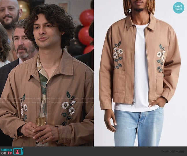 Pac Sun Embroidery Jacket worn by Miguel Diaz (Xolo Mariduena) on Cobra Kai