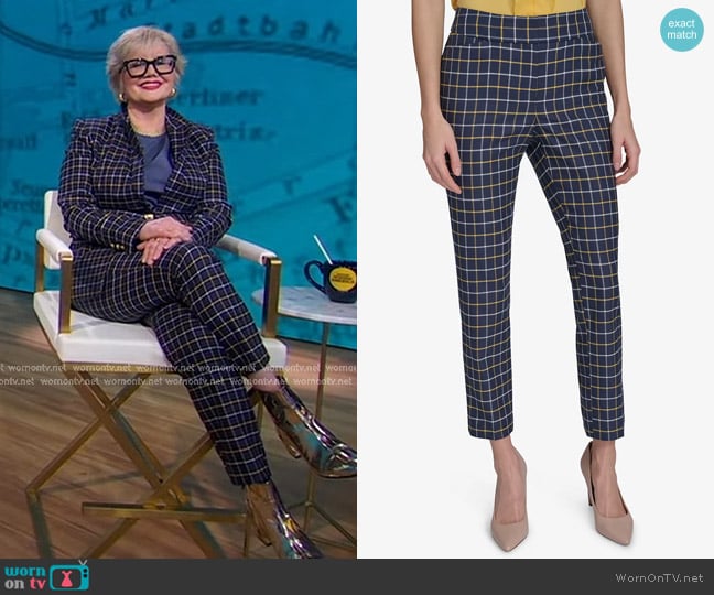 Tommy Hilfiger Plaid-Print Slim-Fit Ankle Pants worn by Libba Bray on Good Morning America