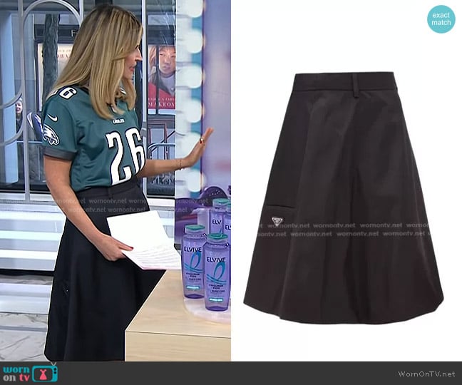 Prada Nylon Gabardine Skirt worn by Savannah Guthrie on Today