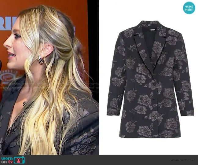 Rotate Birger Christensen 3D Flower blazer mini dress worn by Ashley Bellman on E! News