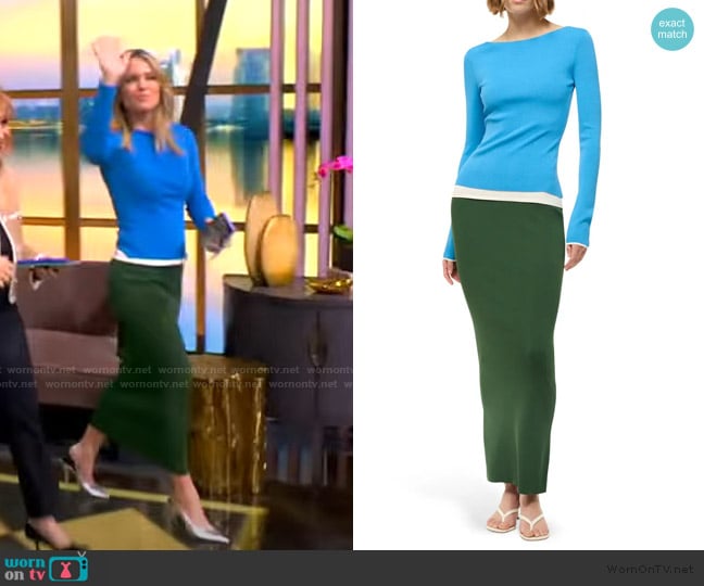 Staud Carilo Colorblock Long Sleeve Dress worn by Sara Haines on The View